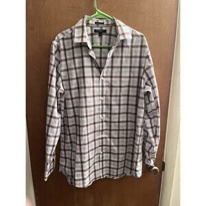 Banana Republic Camden Fit Mens Plaid Button Down Shirt Non Iron Size L Cotton